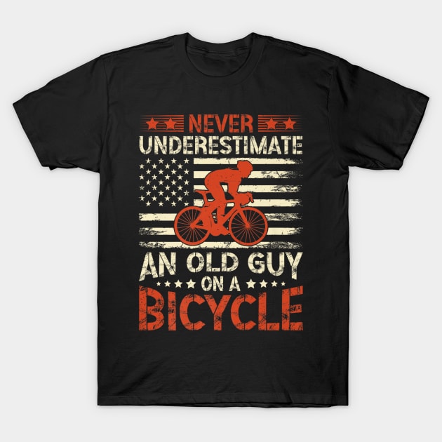 Never Underestimate A Old man With A Bicycle T-Shirt by rhazi mode plagget